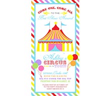 Rainbow Carnival Circus Birthday Party Printable Invitation